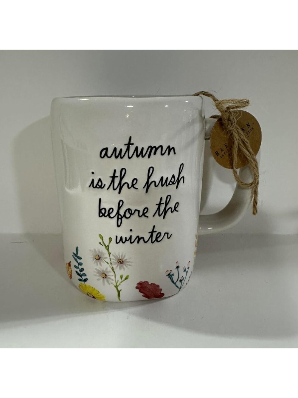 NEW Rae Dunn by Magenta "autumn is the hush before the winter" Large Coffee/Tea